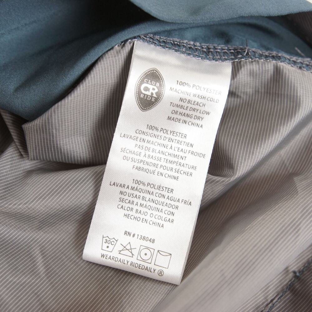 Club Ride Full Zip Reflective Detail Lightweight Windbreaker Gray Jacket Mens S - Picture 8 of 9